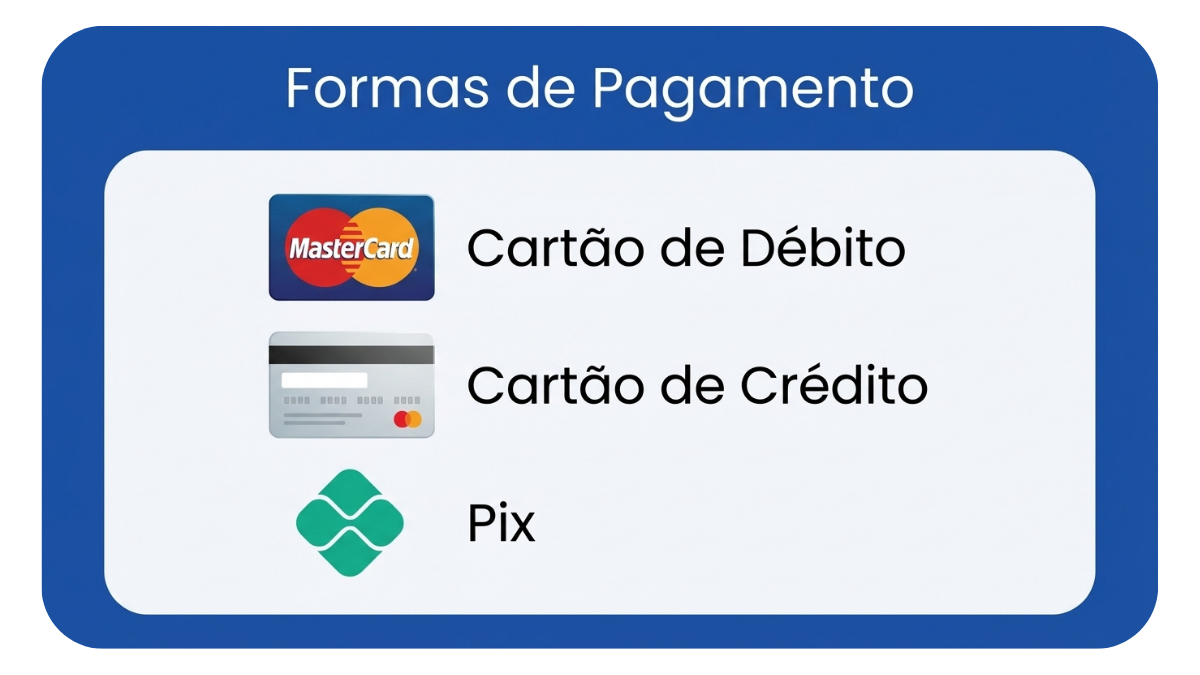 Formas de pagamento aceitas em mudanças no Rio de Janeiro com cartão de débito, crédito MasterCard e Pix